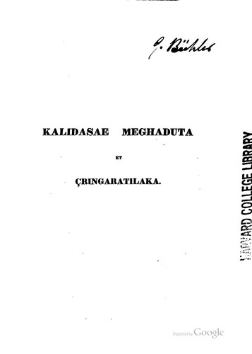 Kālidāsa, Johann Gildemeister: Meghaduta et Çringaratilaka (Latin language, 1841, H.B. König)