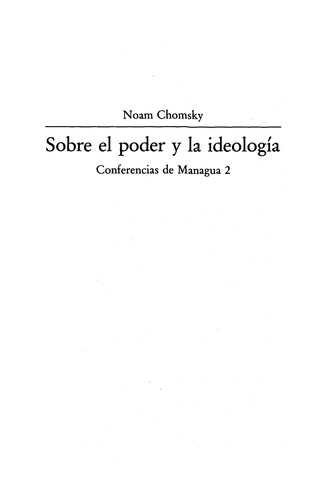 Noam Chomsky: Sobre el poder y la ideologi a (Spanish language, 1989, Visor Distribuciones)