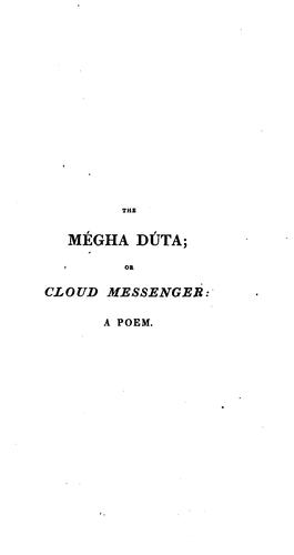 Kālidāsa, Horace Hayman Wilson: The Mégha Dúta (1814, Reprinted for Black , Parry, and Co.)