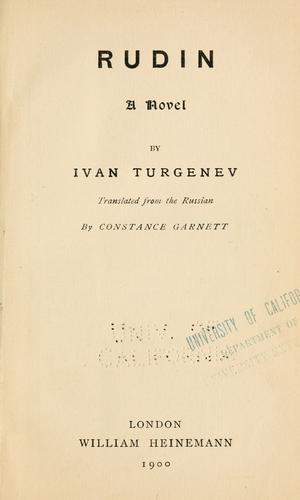 Ivan Sergeevich Turgenev: Rudin (1900, William Heinemann)