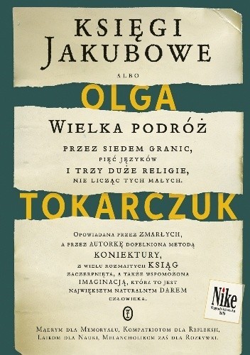 Jennifer Croft, Olga Tokarczuk, Agata Orzeszek Sujak, Ernesto Rubio: Księgi Jakubowe (Polish language, 2014, Wydawnictwo Literackie)