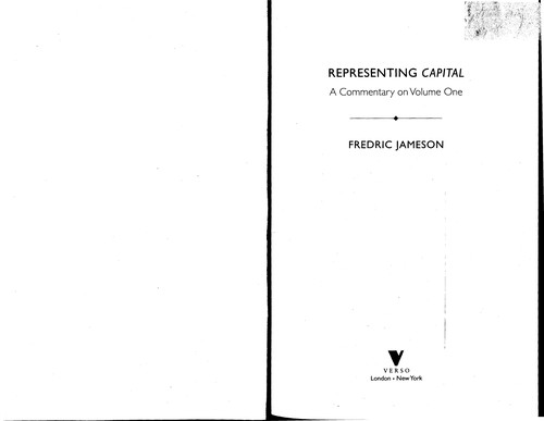 Fredric Jameson: Representing Capital (2011, Verso)