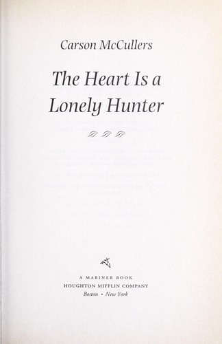 Carson McCullers: Heart Is A Lonely Hunter (Hardcover, Tandem Library, Houghton Mifflin)