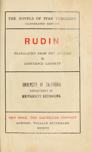 Ivan Sergeevich Turgenev: Rudin (1906, Macmillan)