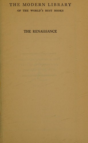 Walter Pater: The Renaissance (The Modern library of the world's best books, 86.1) (1919, Modern Library)