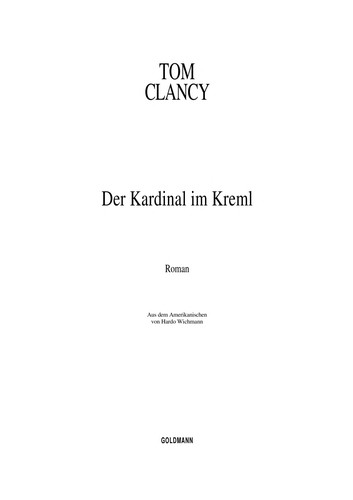 Tom Clancy: Der Kardinal im Kreml (German language, 1988, Goldmann)