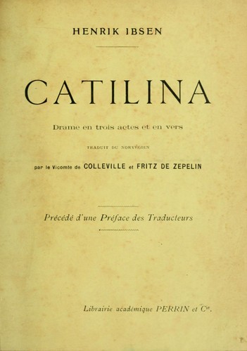 Henrik Ibsen: Catilina (French language, 1903, Per Lamm)