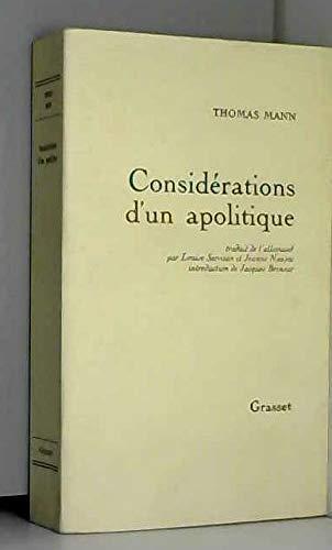 Thomas Mann: Considérations d'un apolitique (French language, 1975, Éditions Grasset)