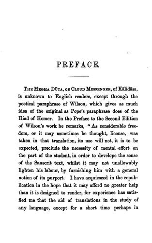 Kālidāsa, Henry Aimé Ouvry: The Megha Dūta (1868, Williams and Norgate)