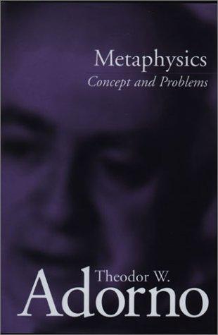 Theodor W. Adorno: Metaphysics (Paperback, 2002, Stanford University Press)